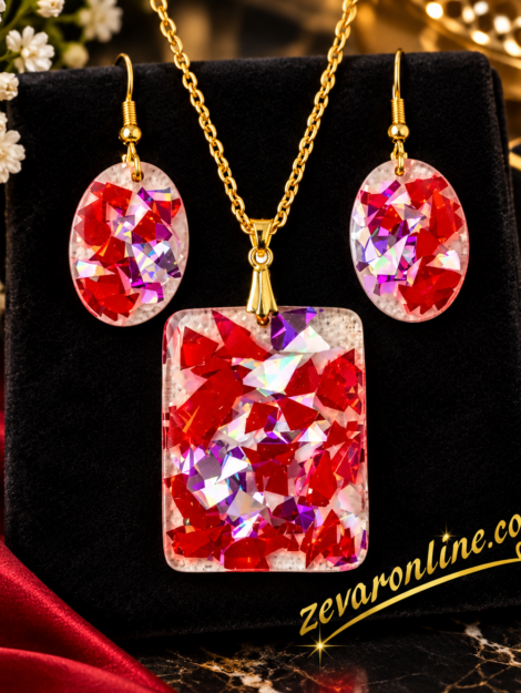 Luxury Red Mosaic Jewelry Set